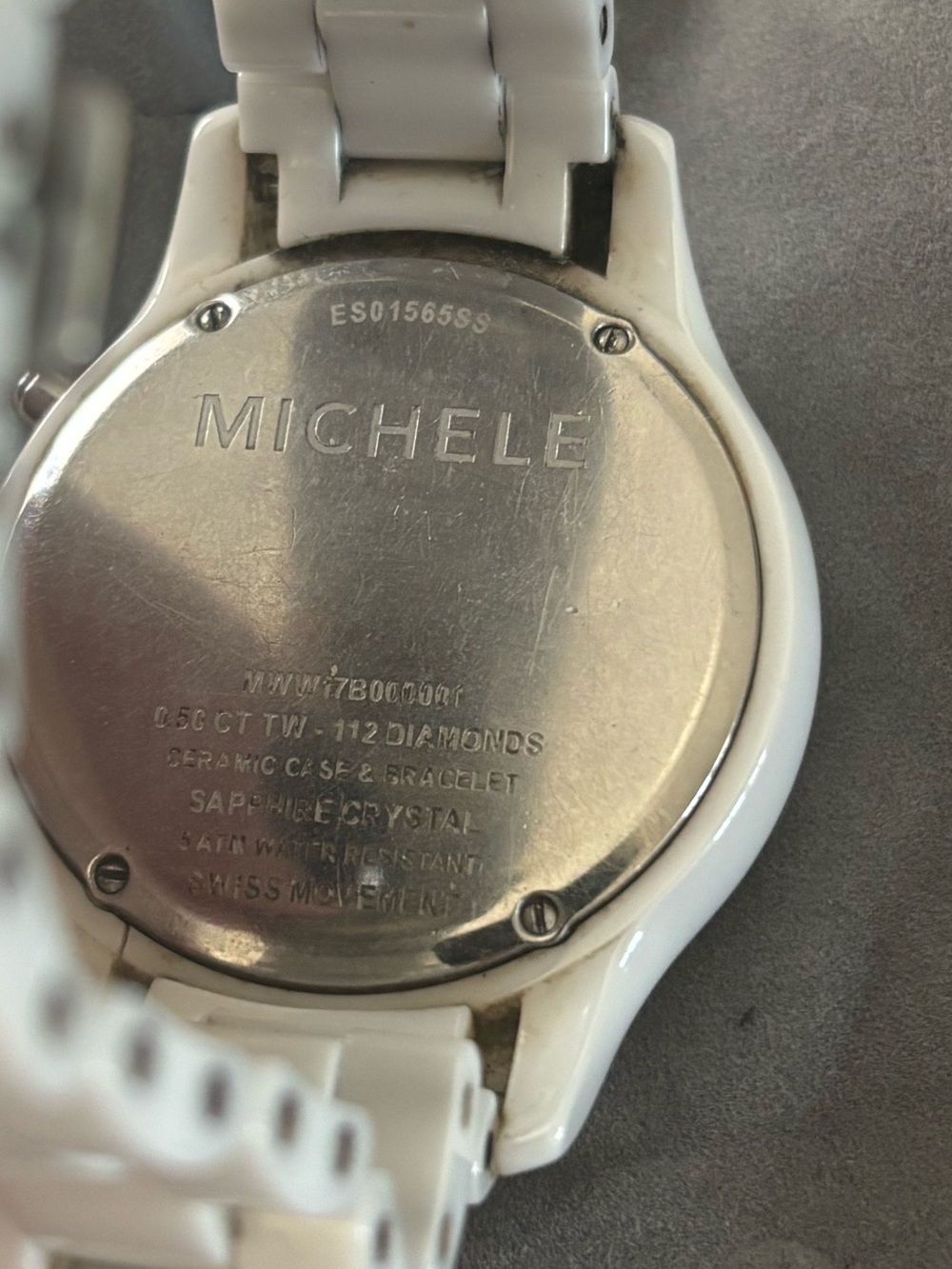 Michele Jetway Diamond White Ceramic Chronograph Watch MWW17B000001 - Picture 6 of 12